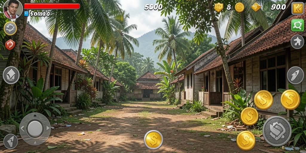 Tampilan utama aplikasi dengan karakter yang ceria.