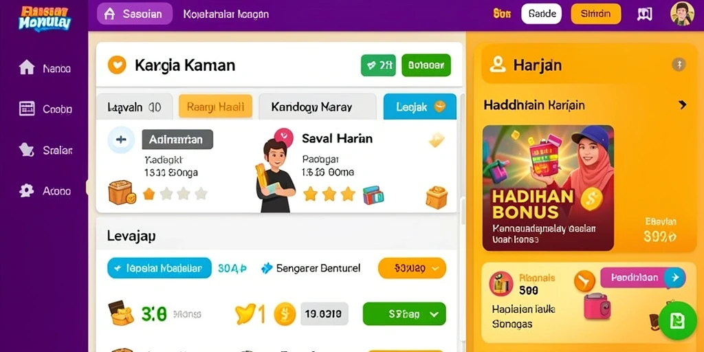 Tampilan utama permainan dengan antarmuka yang user-friendly.